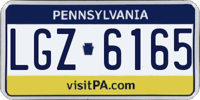 PA license plate LGZ6165