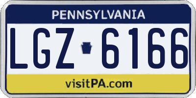 PA license plate LGZ6166