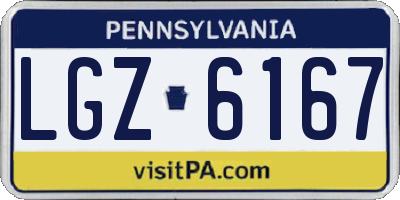PA license plate LGZ6167