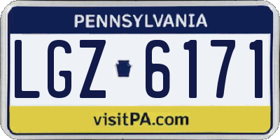 PA license plate LGZ6171