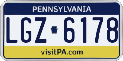 PA license plate LGZ6178