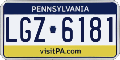 PA license plate LGZ6181
