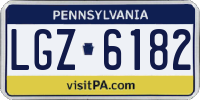 PA license plate LGZ6182