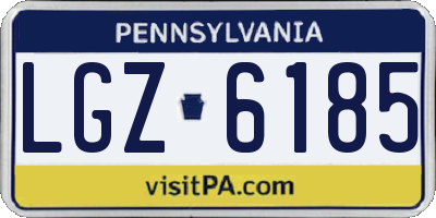 PA license plate LGZ6185