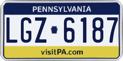 PA license plate LGZ6187