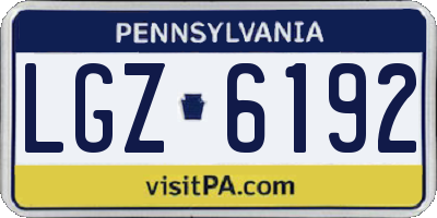 PA license plate LGZ6192