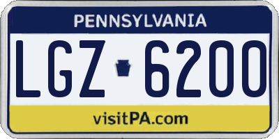 PA license plate LGZ6200