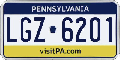 PA license plate LGZ6201