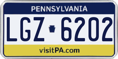 PA license plate LGZ6202