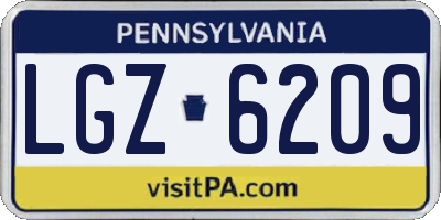 PA license plate LGZ6209