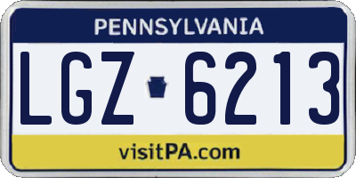 PA license plate LGZ6213