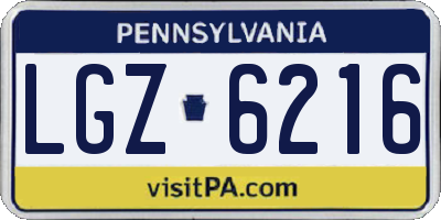 PA license plate LGZ6216