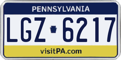 PA license plate LGZ6217