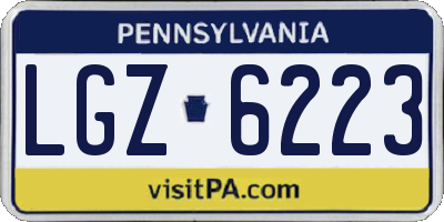 PA license plate LGZ6223
