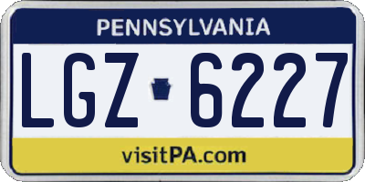 PA license plate LGZ6227