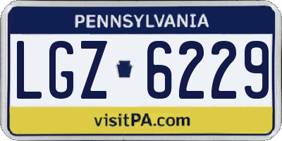 PA license plate LGZ6229