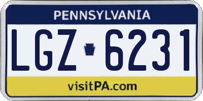 PA license plate LGZ6231