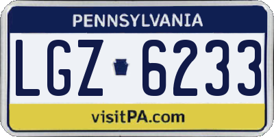 PA license plate LGZ6233