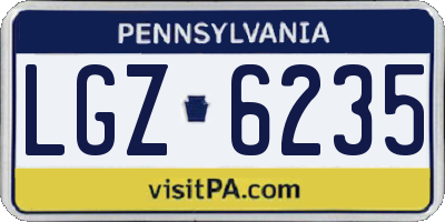 PA license plate LGZ6235