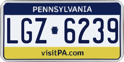 PA license plate LGZ6239