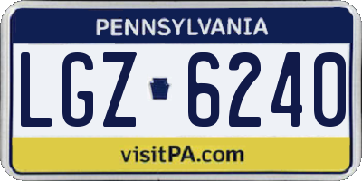 PA license plate LGZ6240