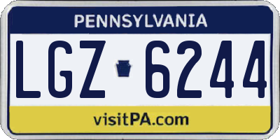 PA license plate LGZ6244