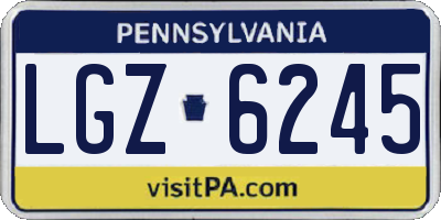 PA license plate LGZ6245