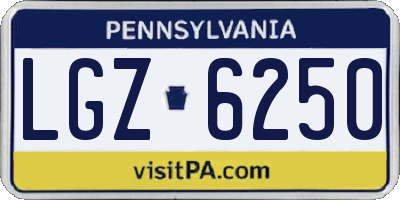 PA license plate LGZ6250