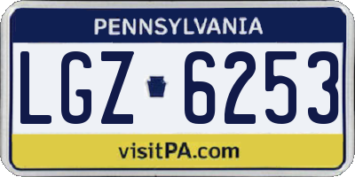 PA license plate LGZ6253