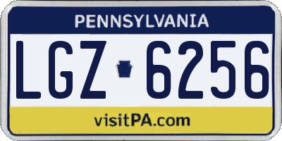 PA license plate LGZ6256