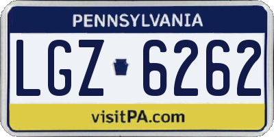 PA license plate LGZ6262