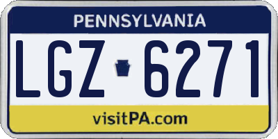 PA license plate LGZ6271