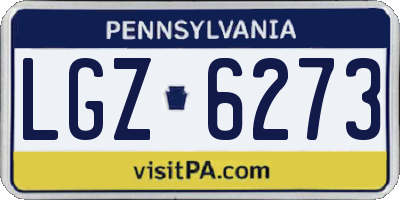 PA license plate LGZ6273