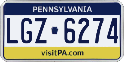 PA license plate LGZ6274