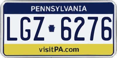 PA license plate LGZ6276