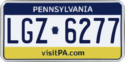 PA license plate LGZ6277