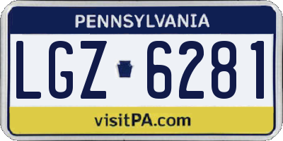 PA license plate LGZ6281