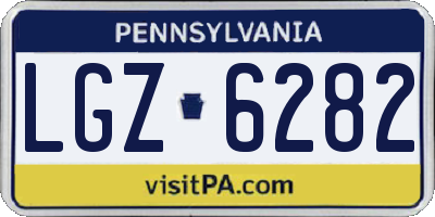 PA license plate LGZ6282