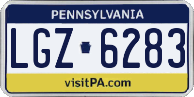 PA license plate LGZ6283