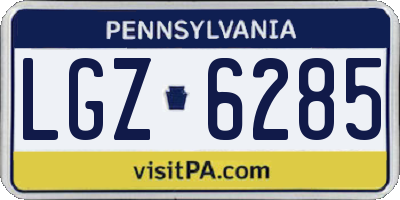 PA license plate LGZ6285