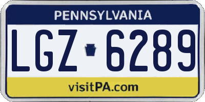 PA license plate LGZ6289