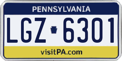 PA license plate LGZ6301