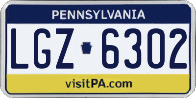 PA license plate LGZ6302