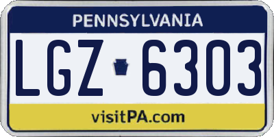 PA license plate LGZ6303