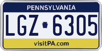 PA license plate LGZ6305