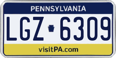 PA license plate LGZ6309