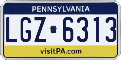 PA license plate LGZ6313