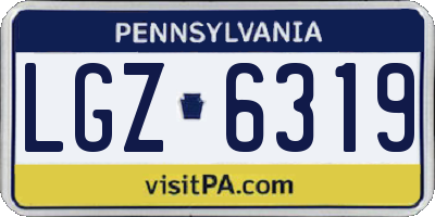 PA license plate LGZ6319