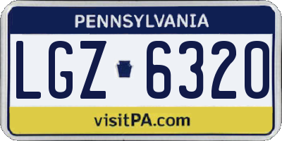 PA license plate LGZ6320