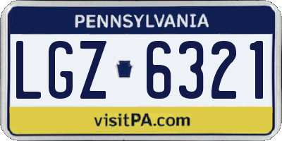 PA license plate LGZ6321